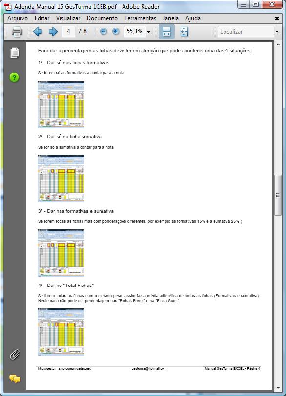 GesTurma EXCEL - Adenda para 1CEB