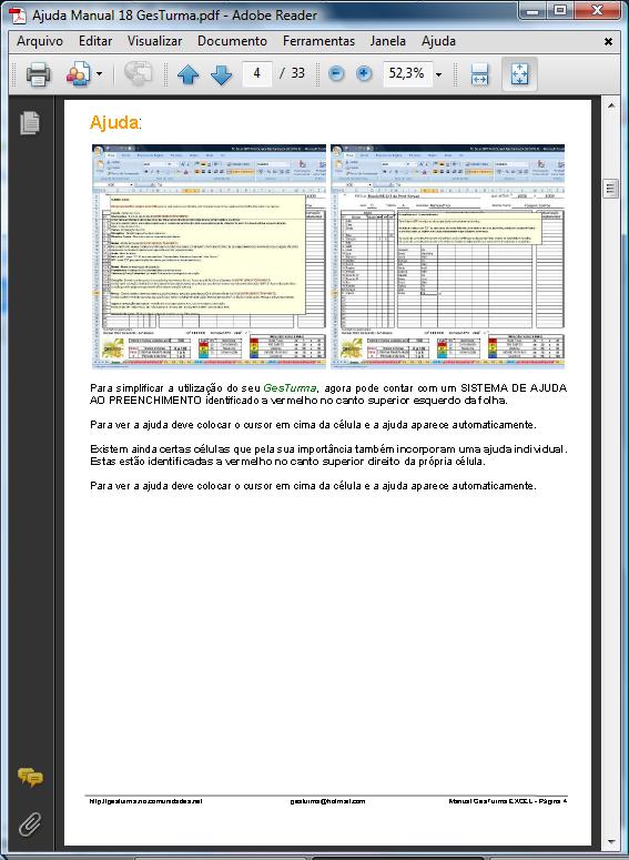 GesTurma EXCEL - Manual Ajuda